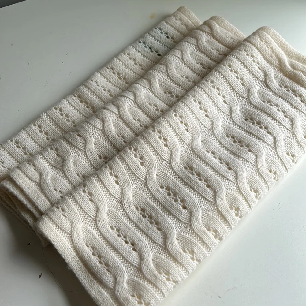 Celeste Ivory Infinity Scarf in Wool Cashmere Blend - Picture 2 of 6